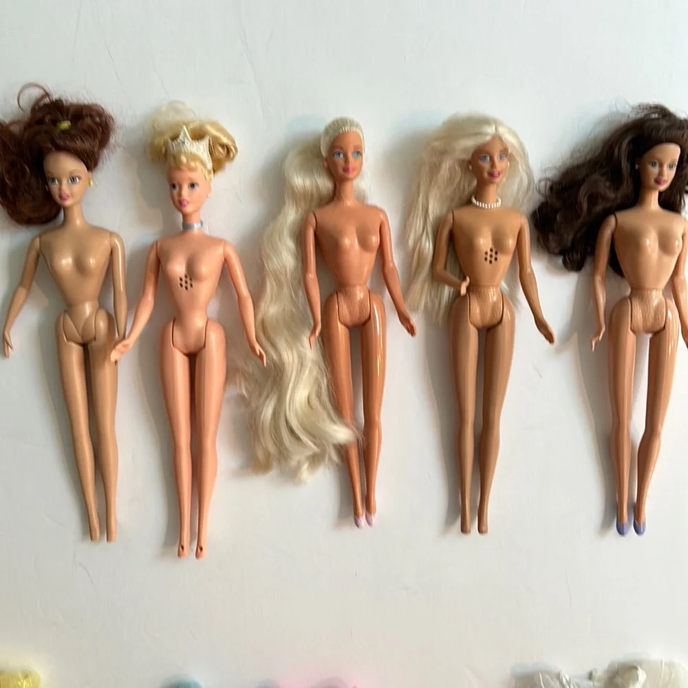 5 vintage collectible Barbie dolls Belle Cinderella Rapunzel Bride Princess